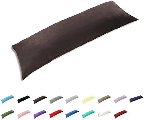 Gyulin 100% Cotton 300 Thread Count Envelope Style 4ft Body Pillow Cover Pillowcase Pillow Protector Cushion Cover Non Zippered Only Cover No Insert 20" x 48" /51cm X 122cm Brown