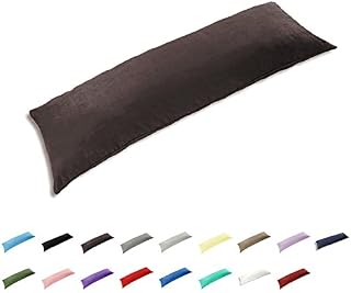 Gyulin Funda de almohada corporal de 100 % algodón de 300 hilos, estilo sobre, de 4 pies, sin cremallera, solo funda sin relleno, 51 cm x 122 cm, color marrón