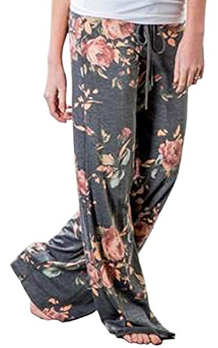 Image of NEWCOSPLAY Women's Comfy Pajama Pants Casual Drawstring Palazzo Lounge Wide Leg Pants