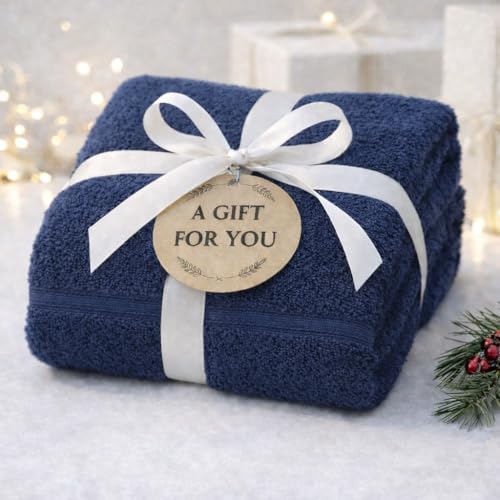 Image of Fitness Mantra Cotton Bath Towel 650 GSM | Heavyweight, Soft & Absorbent | Quick Dry | Large 30 x 60 Inch Towel for Daily Bath Use | 1 Peace| Navy|