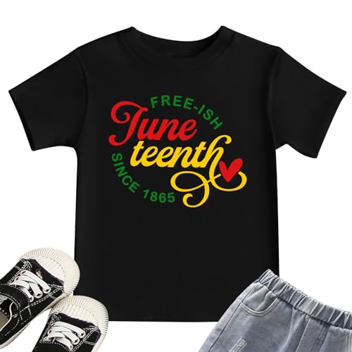Juneteenth Shirts for Kids: 1865 Graphic Tshirt Toddler Boy Girl Equality Freedom Blouse Tops 2-6Y4