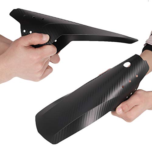 Popuppe 2 PCS Mountain Bike Mudguards Set, Bike Fender, MTB Carbon Fiber Mud Guard Front and Rear Compatible, Mountain Bike Fender Fixed Gear Mudguard for 26", 27.5", 29" Size Mountain Bike (Black) - Image 2