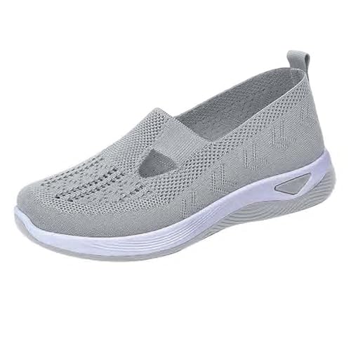 Orthopedic Walking Shoes for Women Woven Breathable Arch Support Soft Sole Shoe Mesh Slip On Diabetic Sneakers