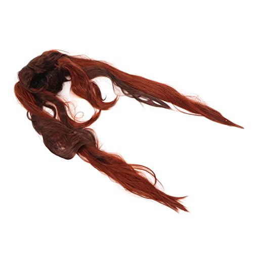 Perruque cosplay double queue de cheval synthétique longue ondulée ajustable - 7