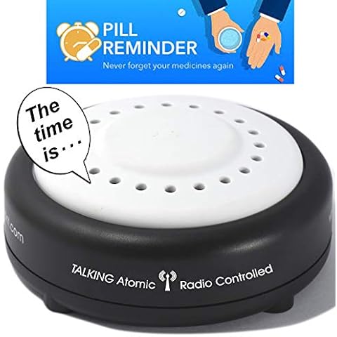 Atomic Talking Alarm Clock - 8 Wake up or Pill Reminder Alarm Clock (an Option for Talking Watch) perfect for vision impaired, elderly or blind by 5 Senses (1623) Cover