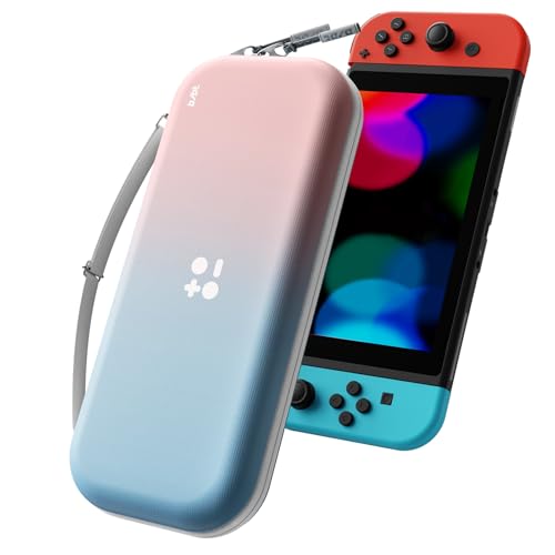 Landcase Carrying Case for Nintendo Switch &amp; Switch Oled, Hard Shell Travel Case with 10 Game Card Slots, Odorless Felt Protective Storage Bag, Slim Portable Shockproof Cover for Switch &amp; Switch Oled