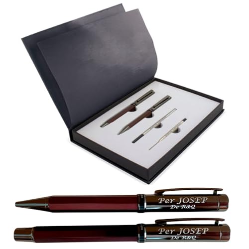 regalo grabado - Bolígrafo y Roller Pierre Cardin Personalizado | Estuche Elegante, Grabado Texto 2 Líneas | Ideal para Profesores, Aniversario y Cumpleaños, Metal