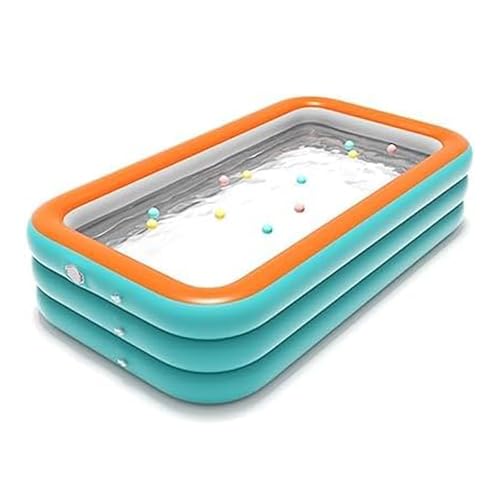 Piscine Rettangolare Gonfiabile Giardino per Bambini e Adulti 318*180*65cm,Piscina Gonfiabile Grande Addensata materiale spesso in PVC a 3 strati,Con pompa d'aria,Piscina da Giardino Esterno Interno