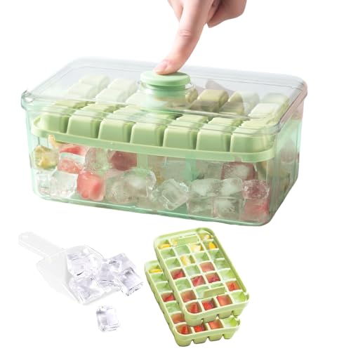 Bandejas para cubitos de hielo con tapa y contenedor, 56 piezas miniatura 2