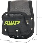 AWP Poche de mesure de bande avec clip de ceinture métallique et boucle de tunnel, accessoire de courroie d'outils