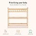 Dream On Me Emily Changing Table, Compact and Lightweight, Solid New Zealand Pinewood, Elevated Safety Rails, Two Storage Shelves, Includes Water-Resistant 1