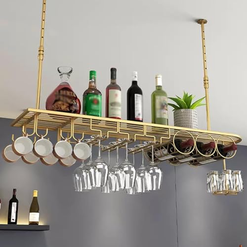 Étagère de plafond en métal porte-bouteilles bar et salon