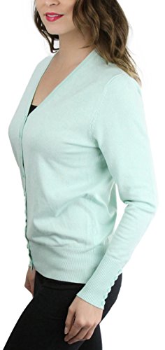 Image of ToBeInStyle Women's Long Sleeve Button Down V-Neck Cardigan