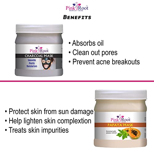 Image of Pink Root Charcoal Mask 500gm with Papaya Mask 500gm