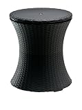 Keter 17194548 Café- und Loungetisch Pacific Cool Bar, Rattanoptik; Kunststoff, anthrazit, ausziehbar