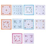 JOINPAYA 10 Stück Kleine Baumwolltaschentücher mit Blümchenmuster Saugfähige Formbeständige...