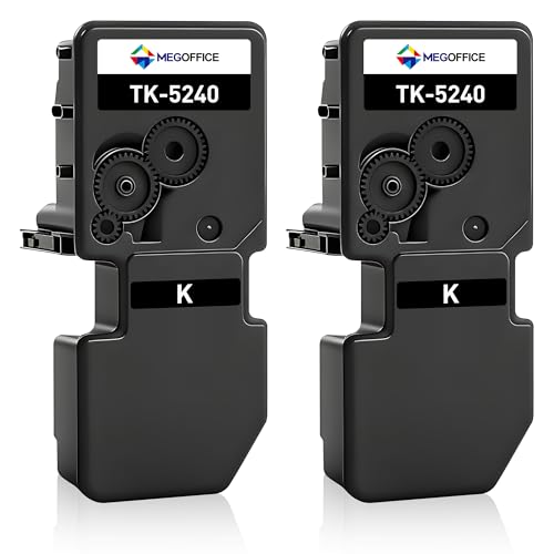 MEGOFFICE TK-5240K Black Toner Cartridge Compatible for Kyocera ECOSYS TK5240 Toner for M5526cdn M5526cdw P5026cdn P5026cdw Toner(2 Black)