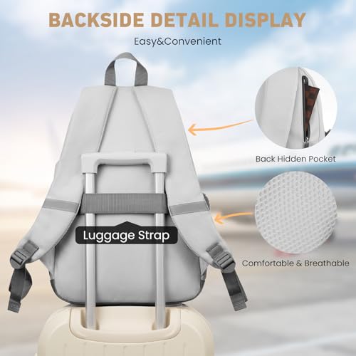 Image of WINDARS School Backpack for Teen Girls, Cute College Backpacks for Women Students Aesthetic Bookbag Large 15.6 Inch Laptop Bag Middle School Travel Back Pack (Dark Grey & Light Grey)