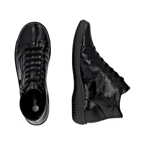 Remonte Damen Low-Top Sneaker D0700, Frauen Halbschuhe,lose Einlage,wasserabweisend,remonteTEX,Freizeit,sportlich,straßenschuhe,schwarz (02),38 EU