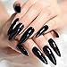 Black Extremely Long Stiletto Nails 24 Full Set of Nails Gel Finished Press on Nail Halloween Witch Claw Fancy Dress Nails