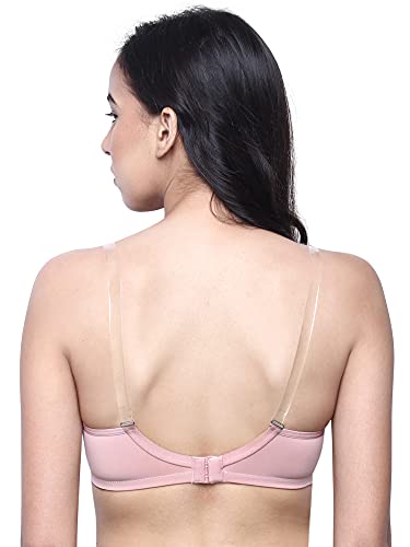 Image of INKURV Lightly Padded T-Shirt Bra for Women- Padded, Non-Wired, Full Coverage, Seamless Cups, Multiway Bra for Girls, Daily use Bra with Detachable Straps- Lily