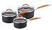 Produktbild Joe leitet 11658 Easy Release Aluminium cookware-3 3-teiliges Topf-Set, antihaftbeschichtet, schwarz und orange