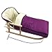 Produktbild BAMBINIWELT Kombi-Angebot Holz-Schlitten mit Rückenlehne & Zugseil + universaler Winterfußsack (108cm), auch geeignet für Babyschale, Kinderwagen, Buggy, aus Wolle Uni (Kirsche)