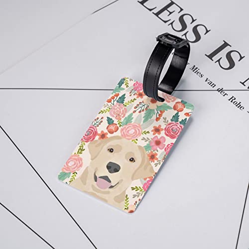 Labrador Retriever Dogs Floral Boho Flowers Animal Is Life Dog Funny 3D Printing Luggage Tag Sets Vinyl Pvc Waterproof Personalized Luggage Id Tags For Women Men Kids Travel Accessories Birthday Gifts #TOP4