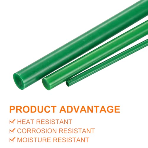 Image of uxcell 5 Pcs Green Plastic Rods 8 x 500mm ABS Styrene Round Stick Round Solid Bar DIY Model for DIY Toys Building Making Architectural Model Making