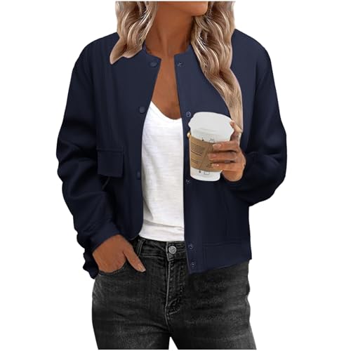 Blouson femme mi-saison col baseball court et ample