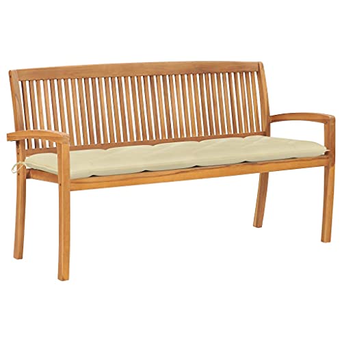 Banc de patio empilable avec coussin confort pour optimiser votre jardin