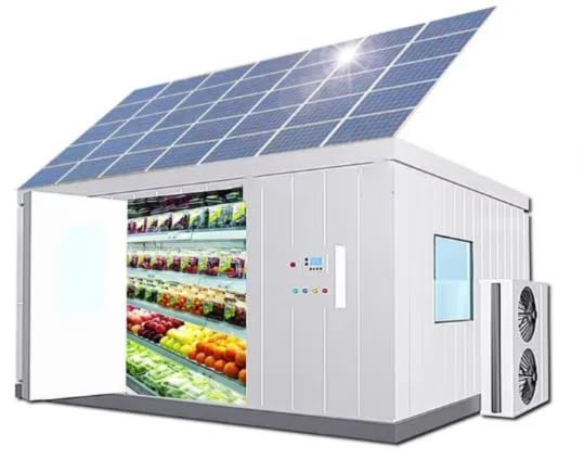 Ibuz.in Congelador comercial, almacenamiento de cámara fría de 3 x 2 x 2 m, energía solar + red, control de temperatura de -18 ℃, paneles de poliuretano, luz LED, descongelación automática