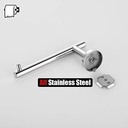 Jqk Chrome Toilet Paper Holder, 5 Inch 304 Stainless Steel Thick 8Mm Tissue Paper Dispenser For Bathroom, Hold Mega Rolls, Polished Chrome Wall Mount, Tph100-Ch #TOP7