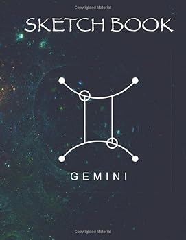 Paperback Sketch Book Gemini: Notebook for Sketching, Drawing, Painting, Writing, Doodling, Brainstorming, 120 Pages, 8.5 x 11 size, Space background Book