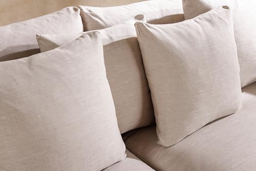 Riess Ambiente 3-Sitzer Sofa Heaven - 210cm - Natur - Leinenstoff Gänsefeder-Kissen Federkern Abnehmbarer Bezug Rundum-Bezug inklusive Kissen XXL-Couch