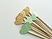 Mint and Gold Mini Heart Cupcake Topper. Handmade Party Decorations. 25CT