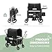 Rovique Stroller Wagon for 2 Kids,Premium Wagon for Kids with Removable Canopy,Snack Tray,All-Terrain PU Wheels & Adjustable Push/Pull Handle (Black)