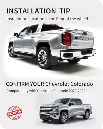 Image of Mud Flaps for Trucks,2023-2024 Chevy Colorado No Drill Mud Guards with Fender Flares, Heavy Duty 4PC Splash Guards, OEM Fit,Suitable for Vehicles with Wheel Eyebrow