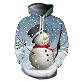 CCBUY Swealangarmshirt Unterdamen Plus Clubbing Polyester Lauschig Pullover Schneeflocke Casuale Soft Pullover for Female Langarmlang Kapuzenpulli Kordelzug Weihnachtse