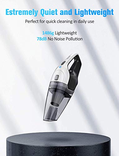 Holife Handheld Vacuum Cleaner Cordless, Lightweight Stainless Steel Filter Hand Held Vac with Rechargeable 2200mAh Lithium Battery, 30mins Hand Vacuum for Car Pet Hair - Thumbnail 5