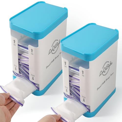 Image of LuQiBabe (2-Pack) Milk Bag Storage Rack Breast Milk Storage Tower Freezes Breast Milk Bags Flat Store and Organize More Than 10 Milk Bags - First-in & First-Out Breastmilk Bag Organizer for Freezer
