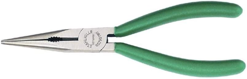 Stahlwille 65296145 Snipe Nose Pliers with Cutter (Radio-or-Telephone Pliers), Form A, Polished Head, and Multi-Component Handles with Softer Layers, 140 mm