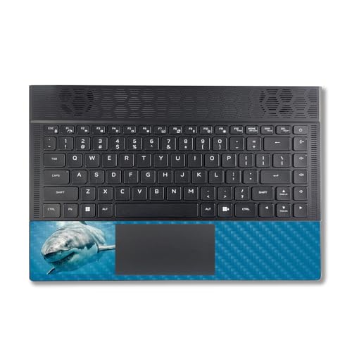Image of MightySkins Carbon Fiber Skin Compatible with Alienware X14 R2 (2023) Full Wrap Kit - Great White Shark | Protective, Durable Textured Carbon Fiber Finish | Easy to Apply | Made in The USA