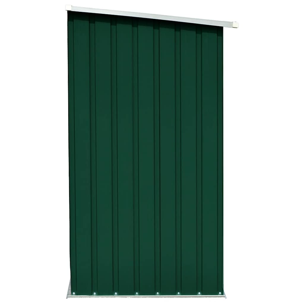 vidaXL Casetilla para Leña Acero Galvanizado Almacenaje Soportes Bolsas Orden Casa Jardín Hogar Chimenea Decoración Verde 163x83x154 cm