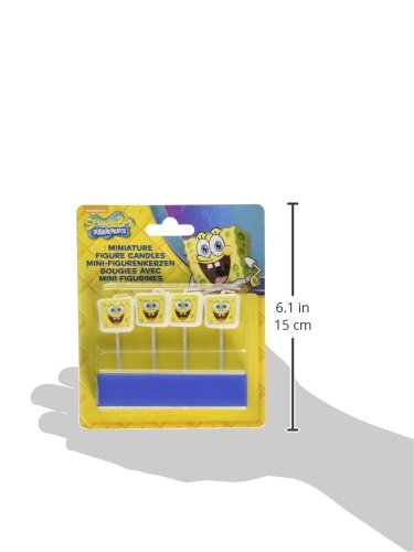 Bob Esponja Minifigure Velas, paquete de 4, 7 cm de largo, 2x2cm Escena
