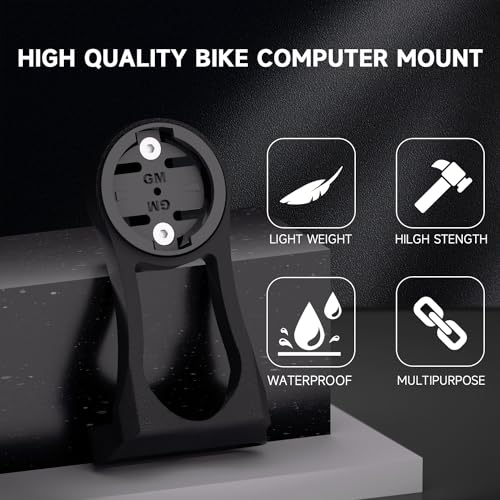 Image of Bike Computer Mount for Garmin - Out Front Bike Mount Holder Compatible with Garmin Edge Wahoo Elemnt Bryton Rider Stages Dash Hammerhead Karoo, for GoPro Action Camera and Bike Light Attachment