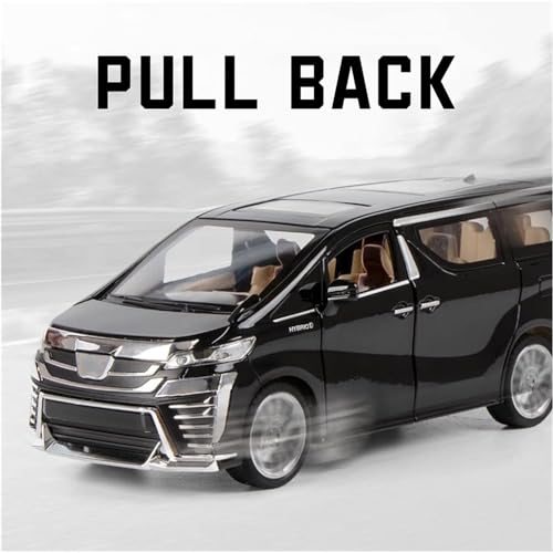 Image of DEUSON ECOM 1:32 Scale Alphard Toy Car for Kids Diecast Metal Cars with Light Sound Pull Back Openable Door Car Toy