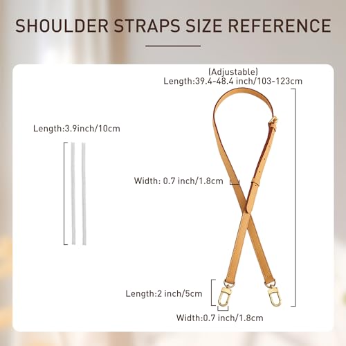 Doxo Vachetta Leather Strap Purse Straps Replacement Crossbody for L V Handbag Shoulder Bag, Width 0.71''/1.8cm, Adjustable Length 40.5''-48.4''(103-123cm),Beeswax2