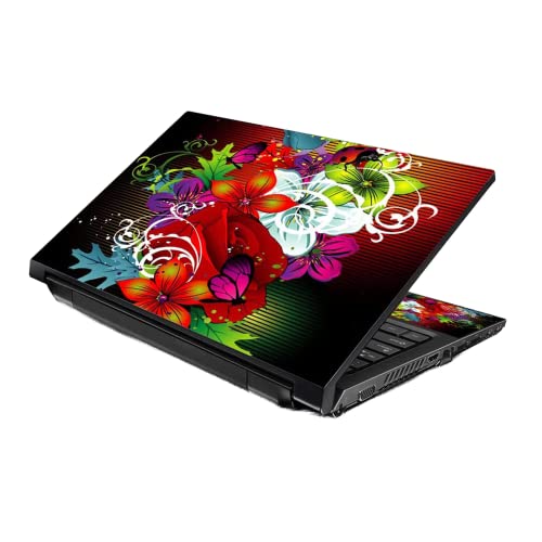 Image of LSS Laptop 15 15.6 Skin Cover with Colorful Colorful Floral Pattern for HP Dell Lenovo Apple Asus Acer Compaq - Fits 13.3 inch 14 inch 15.6 inch 16 inch (2 Wrist Pads Free)