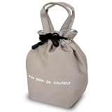 [style plein de couleur] 巾着 保冷ランチバッグ 「 縦長 ランチ巾着 S 」 お弁当 袋 ランチバッグ （ 小さめ 保冷 バッグ としても◎） 弁当 ふくろ （トレンチ）